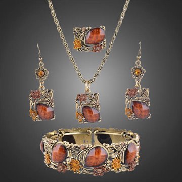 TOP Quality Women Vintage Jewelry Set gold plated jewelry sets JS001