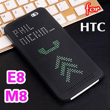 Slim Dot Bag Smart Auto Sleep Wake View Shell Soft Silicone Original Flip Leather Cover Shockproof Case For HTC One M8 M8s / E8
