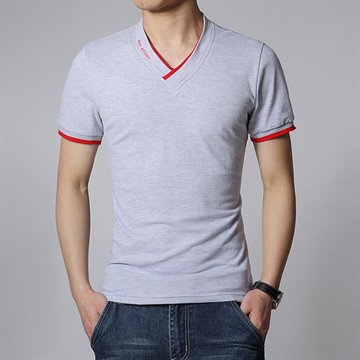 2016 Mens t-shirt High Quality V-Neck short sleeves Mens t shirts Fashion Casual printing t-shirt men slim t-shirt:5 colors