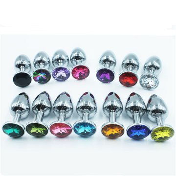Random Colors,Metal Mini Anal Butt Plug Size 75X28 Booty Beads adult Sex Toys Stainless Steel+Crystal anal Jewelry sex products