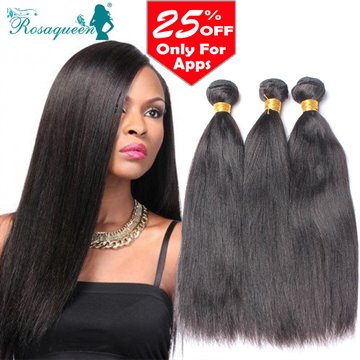 Brazilian Virgin Hair Yaki Straight 3Pieces/Lot Human Hair Weave Brazilian Straight Hair 10-30 Light Yaki Rosa Hair Products