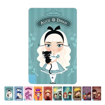 Portable thin power bank 2600mAh charger for samsung etc android phone external battery pack printed cartoon style young lovers