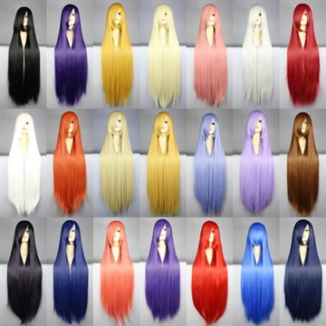 100 Cm Harajuku Anime Cosplay Wigs Young Long Straight Synthetic Hair Wig Bangs Blonde Costume Party Wigs For Women 22 Colors