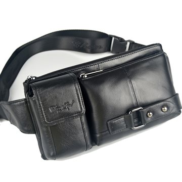 Fashion new genuine leather bags cowhide small waist bags for men Tactical man belt wallets men sports shoulder bag chest bag