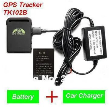 2013 New Arrival GPS Tracker TK102B + Car charger + Battery+Retail box, Free Shipping