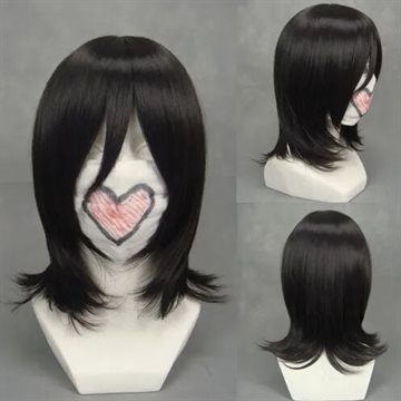 Hot Sale!! Japan Anime Bleach Rukia Kuchiki Cosplay Wig Cheap Black Short Synthetic Hair Wigs+Free wig cap