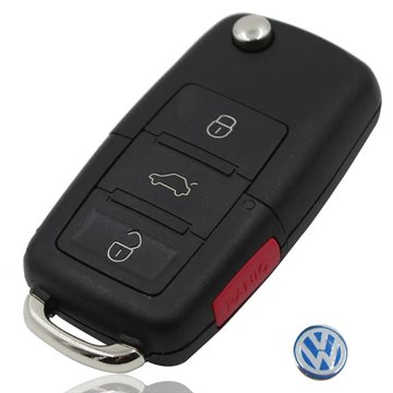 3+1 Button 4 Buttons Red Panic Button Replacement Flip Folding Car Key Shell For VW Golf 4 5 6 Passat B5 B6 Polo Bora Touran