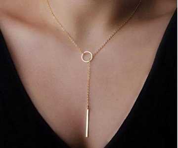 Top Quality Hot-selling fashion simple bar necklace jewelry Exquisite Beautiful Simple Golden Bar Lariat Necklace BEST Gift