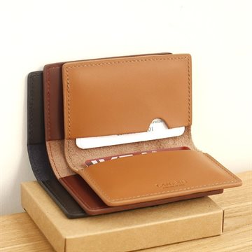 LAN 100% genuine Cow leather men's bank card holder small credit card case slim card case