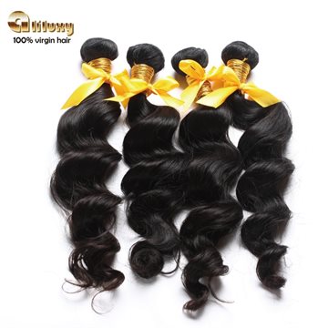 Unprocessed virgin hair free shipping, Peruvian virgin hair loose wave,7A Grade,human hair extension. 3pcs/lot ,color 1b#,8-30