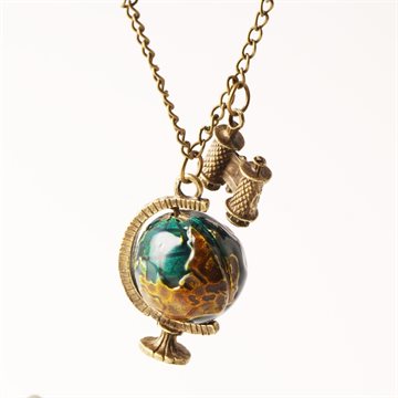 wholesale 2016 vintage New Fashion Hot-Selling Globe Telescope Ball necklaces & pendants Women Sweater Chain Gifts girls N268