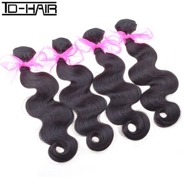 6A Brazilian virgin hair extension body wave 4pcs lot natural color 1b Remy human hair weave Wholesale TD HAIR Bundles