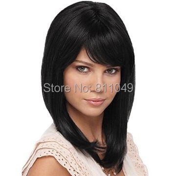 Free Shipping Synthetic Wig Hot Item New Stylish Long Straight Lady's Fashion Sexy Cosplay Party Hair Wigs 2 Colors