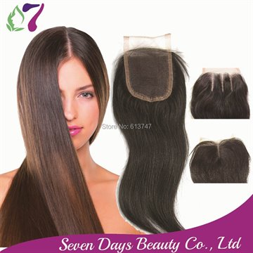 8A+ 3.5x4 Lace Closure Brazilian Hair Straight Human Virgin Hair Closure Unprocessed Top Closure Middle 3 Part Bleached Knots