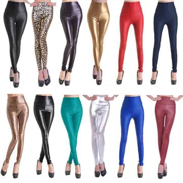 2015 New Women Sexy Leggings Faux Leather Stretch Legging High Waist Leggings Juniors Pants 4 size 21 Colors