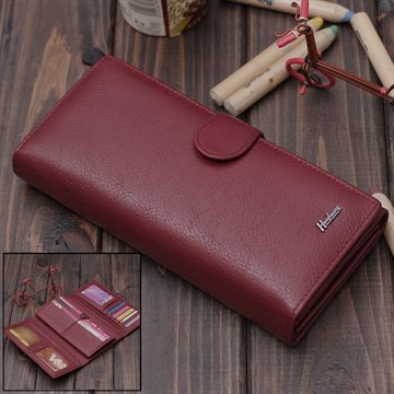 2015 women's wallets female long design genuine leather wallet cowhide womens wallet female free shipping