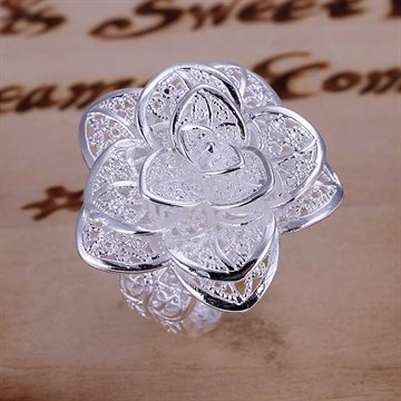 Free shipping 925 sterling silver jewelry ring fine nice flower ring top quality wholesale and retail SMTR116