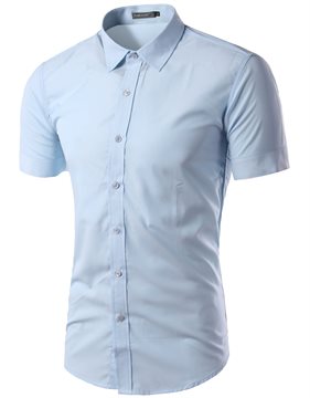 Free Shipping 2016 Mens Slim Fit Unique Neckline Stylish Dress short Sleeve Shirts Mens dress shirts 17colors ,size: M-XXXL 6537
