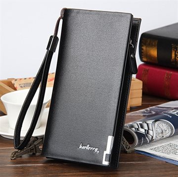 2015 newest High quality men's long Leisure/business Iron edge with carrying strap leather wallets/purse/clutches free shipping