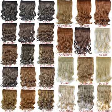 1PC+120G Woman Curly Clip In Hair Extension 29 Colors One Piece For Full Head Long Wavy Curly Hair Extension Hairpieces Hairdo