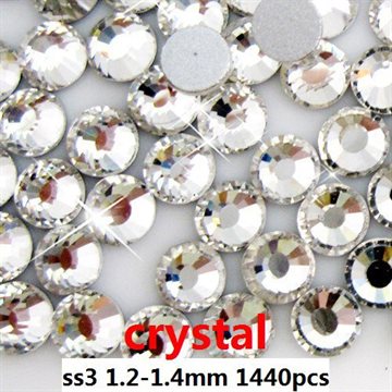 Non Hotfix Rhinestones For Nail Art 1440pcs ss3 1.3-1.5mm Crystal Color Round Shape Nail Art Rhinestone Diy