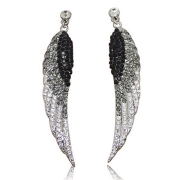 Hot Sale !2016 New Arrived Fashion Rhinestone angel earrings European style Popular moon shape artistic women Stud earrings !