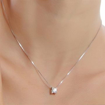 Silver Platinum Plated Round Crystal Necklace Pendant Fashion Lady Jewelry Wholesale Necklaces&Pendants DZ826