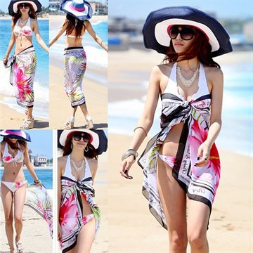 New Summer Women Sexy Chiffon Beach Towel Pareo SARONG Cover-ups Off-shoulder Strapless Dress