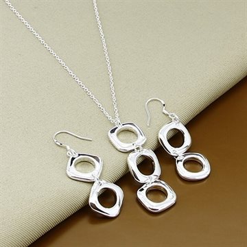 promotion sale, wholesale fashion jewelry, Silver jewelry, silver plated necklace + earrings jewelry set