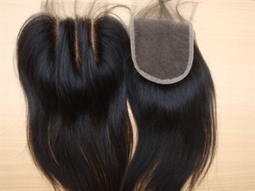 Brazilian Straight Human Hair Lace Closure Bleached Knots Middle Part Lace Top Closure With Natural Color Hair Free Shipping