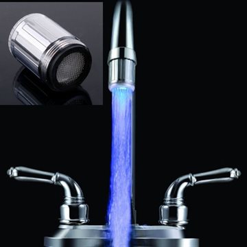 LED Water Stream Tap Glow Shower Head Faucet Light Temperature Kitchen color Free Shipping